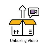 Unboxing Video Vector  Fill outline Icon Design illustration. Online streaming Symbol on White background EPS 10 File