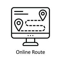 Online Route Vector  outline Icon Design illustration. Map and Navigation Symbol on White background EPS 10 File