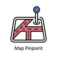 mapa determinar con precisión vector llenar contorno icono diseño ilustración. mapa y navegación símbolo en blanco antecedentes eps 10 archivo