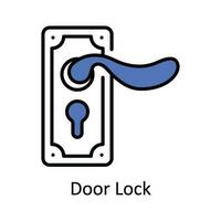 Door Lock Vector Fill outline Icon Design illustration. Home Repair And Maintenance Symbol on White background EPS 10 File