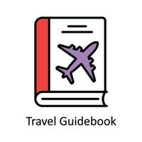 Travel Guidebook Vector Fill outline Icon Design illustration. Map and Navigation Symbol on White background EPS 10 File