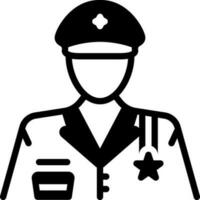 sólido icono para veterano vector