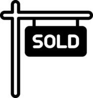 solid icon for sold sign vector