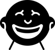 solid icon for laugh vector