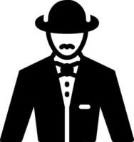 solid icon for gentleman vector