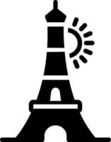 solid icon for eiffel vector