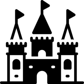 solid icon for castle vector