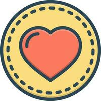 solid icon for heart vector