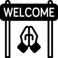 solid icon for welcome vector