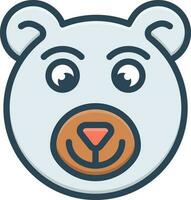 color icon for bear vector