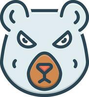 color icon for bear vector