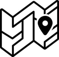 solid icon for map vector