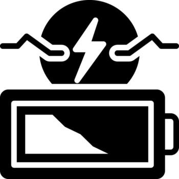 solid icon for battery vector