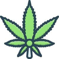 color icon for cannabis vector