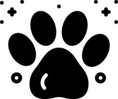 solid icon for paw print vector