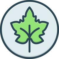 color icon for leaf vector