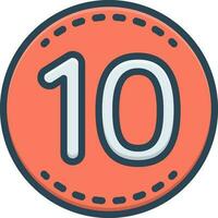 color icon for ten vector