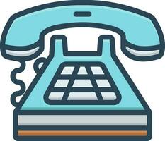 color icon for telephone vector