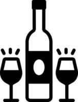 sólido icono para vino vector