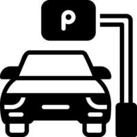 solid icon for parking vector