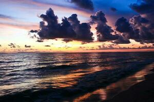 sunset on the beach. photo