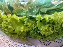 basil lettuce Vietnamese food set photo
