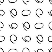 Seamless pattern with sketch round squiggle vector