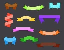 Set of twelve ribbons and banners for web design vector