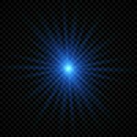 Light effect of lens flares. Blue glowing lights starburst effects with sparkles vector