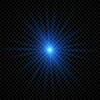 Light effect of lens flares. Blue glowing lights starburst effects with sparkles vector