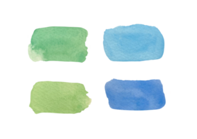 Abstract hand drawn brush strokes isolated on transparent background. paint elements for design, highlighting, scrapbooking. Watercolor texture with brush strokes, different color blobs png