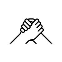 brotherhood handshake vector line icon. Simple element illustration.