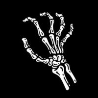 hand bone gestures in doodle style in black background vector