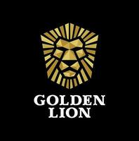 logo icono de dorado león en lujo geométrico diseño. vector