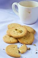 café taza y maní galletas foto