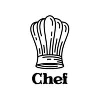 Cook chef hat or cap in outline sketch cartoon style. Coloring vector hand drawn kitchen staff uniform headwear for restaurant or cafe