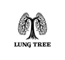 illustration of a leaf tree in the shape of a lung vector
