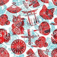 seamless pattern of japan element. vector