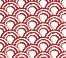 Seamless pattern of Chinese waves or mountains in ink brush style, oriental background for New Year. Vector illustration