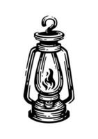 lantern in style retro illustration. vector