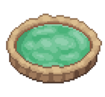 An 8-bit retro-styled pixel-art illustration of key lime pie png