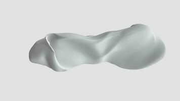 Leche crema seda líquido lento corriente 3d animación. 3d ilustración de blanco lechoso sedoso antecedentes video