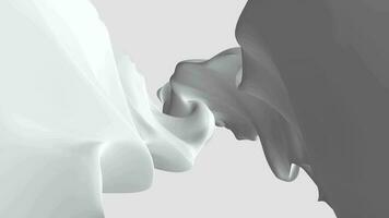 Milch Sahne Seide Flüssigkeit schleppend Strom 3d Animation. 3d Illustration von Weiß milchig seidig Hintergrund video