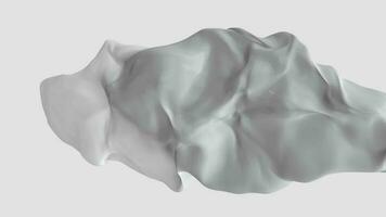 Leche crema seda líquido lento corriente 3d animación. 3d ilustración de blanco lechoso sedoso antecedentes video