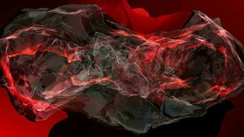 Red Abstract Fantasy Lines Shapes Molding and Blowing Abstraction Motion Background video