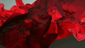 Red Abstract Fantasy Lines Shapes Molding and Blowing Abstraction Motion Background video