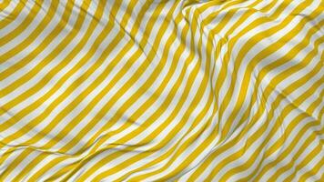 Yellow and White Stripe Flag Seamless Looping Background, Looped Plain and Bump Texture Cloth Waving Slow Motion, 3D Rendering video