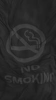 No Smoking Sign Seamless Looping Vertical Background, Looped Plain and Bump Texture Cloth Waving Slow Motion, 3D Rendering video