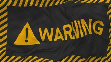Caution Warning Sign Seamless Looping Background, Looped Plain and Bump Texture Cloth Waving Slow Motion, 3D Rendering video