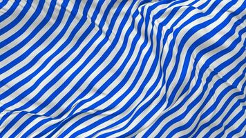 Blue and White Stripe Flag Seamless Looping Background, Looped Plain and Bump Texture Cloth Waving Slow Motion, 3D Rendering video